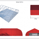 Тентовый ангар 25х25
